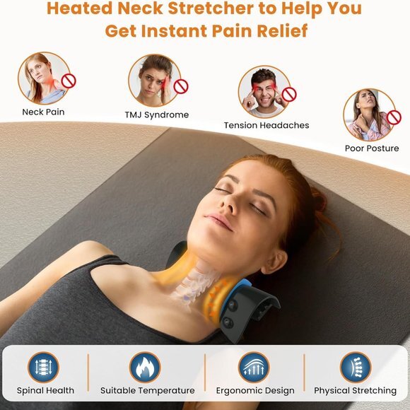 Cervical Traction Device - Heated Neck Stretcher for Instant Neck Pain Reliefβ - Picture 3 of 7